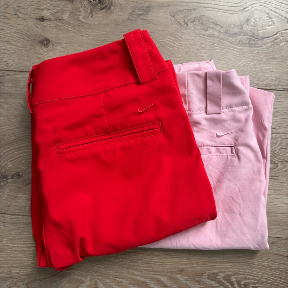 Nike Vibrant Red and Soft Pink Dri-Fit Bermuda Shorts **Never worn**